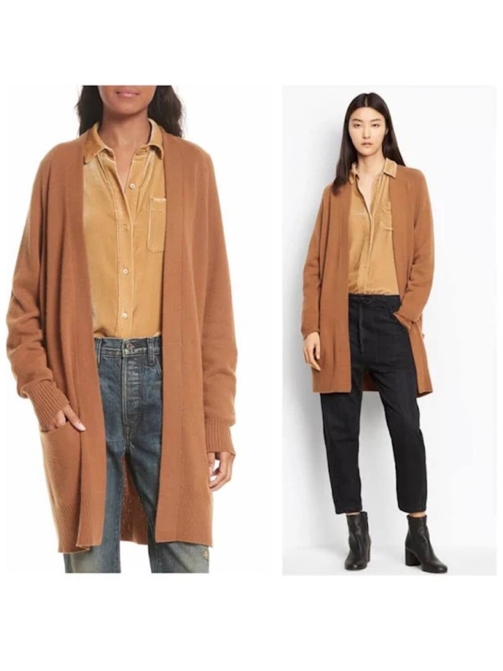 Theory Cashmere Long Open Front Sweater